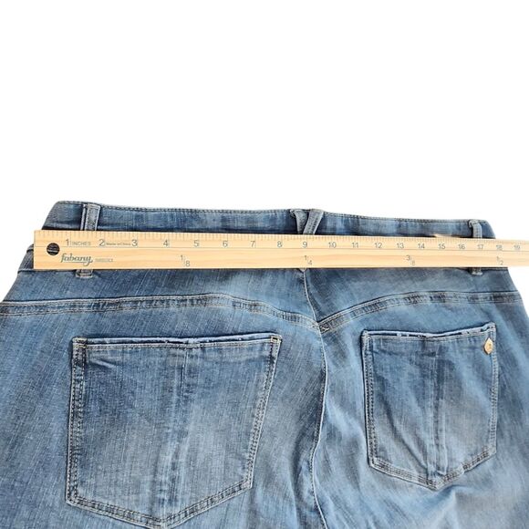 DEMOCRACY Blue Light Wash Ab Solution High Rise Straight Denim Jeans 18Wx27 - Picture 4 of 11